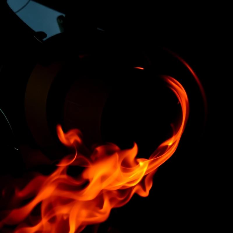 Exhaust flames from performance car